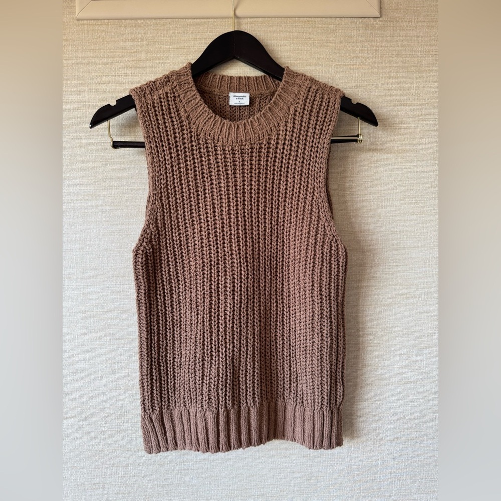 Abercrombie & Fitch brown shaker knit sweater tank top vest small